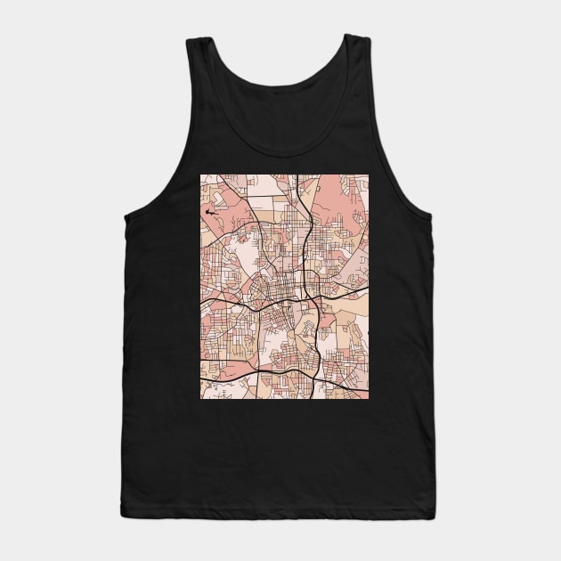 Winston-Salem Map Pattern in Soft Pink Pastels Tank Top by PatternMaps